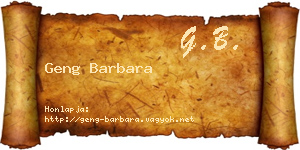 Geng Barbara névjegykártya